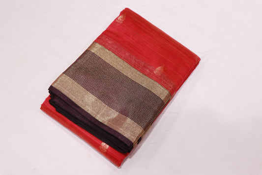Cotton  Saree Pink With Purple COlour