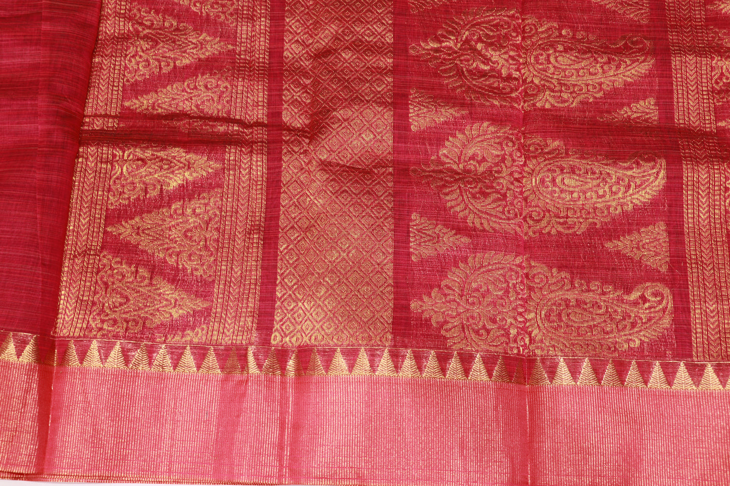 Cotton Saree Purple With Red Colour - Vaishali Silks