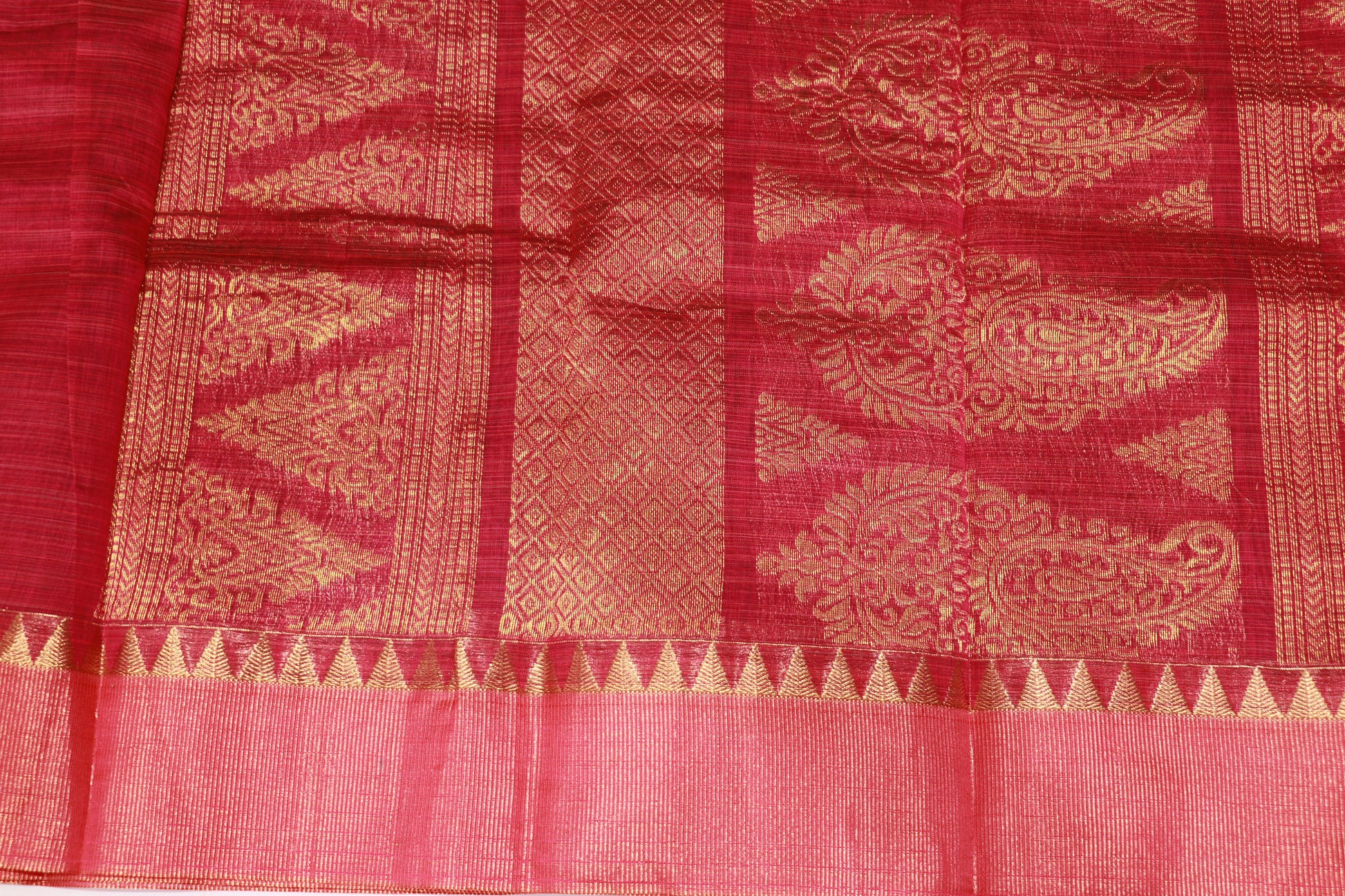 Cotton Saree Purple With Red Colour - Vaishali Silks