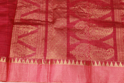 Cotton Saree Purple With Red Colour - Vaishali Silks