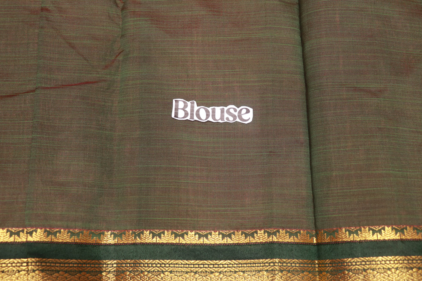 Silk Cotton Peach With Green - Vaishali Silks