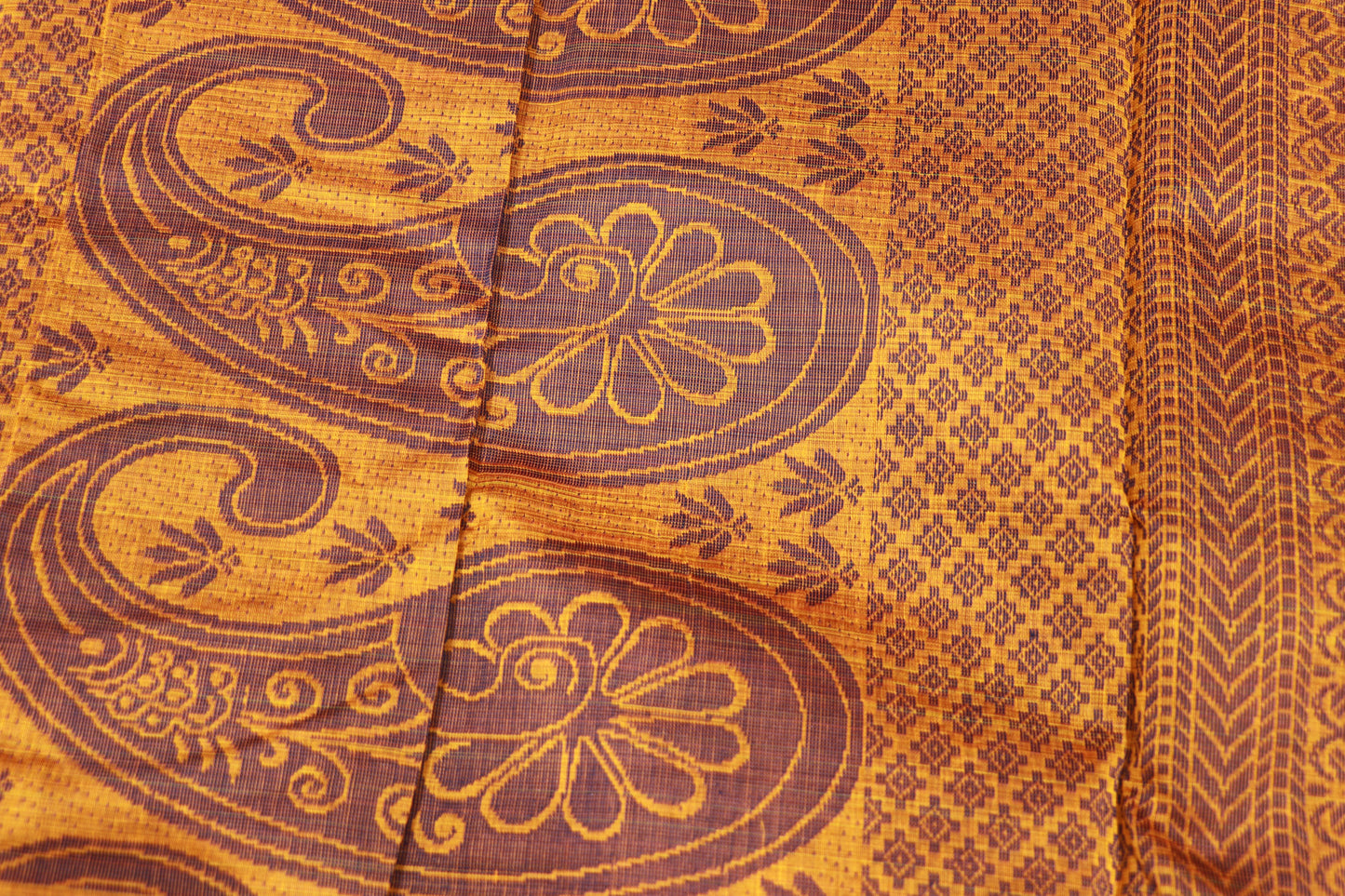 Silk cotton  Saree Yellow  With Navy Blue colour - Vaishali Silks