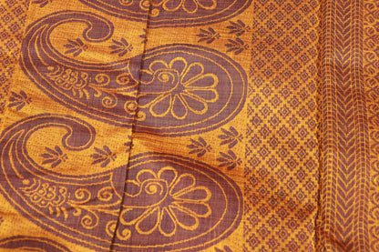 Silk cotton  Saree Yellow  With Navy Blue colour - Vaishali Silks