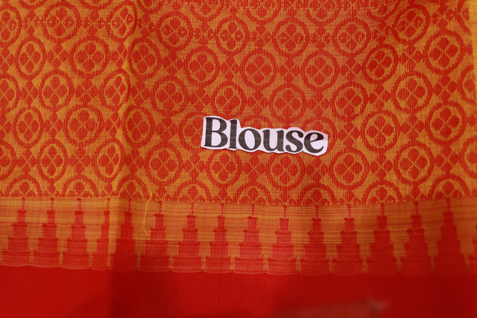 Silk Cotton Saree  Yellow With Red  Colour - Vaishali Silks
