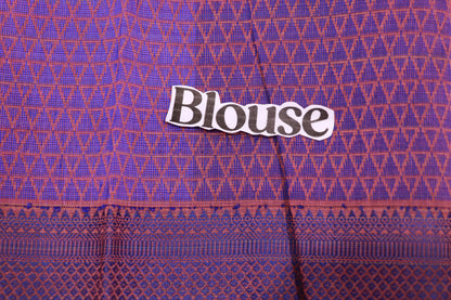 Silk  Cotton Saree Yellow With  Lavender  Color - Vaishali Silks
