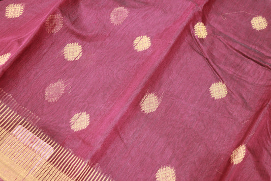 Silk Cotton Saree Dark Purple colour - Vaishali Silks