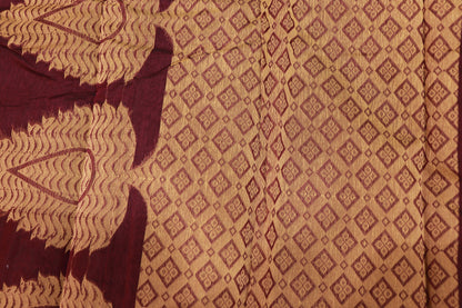 Silk Cotton Saree Dark Purple colour - Vaishali Silks