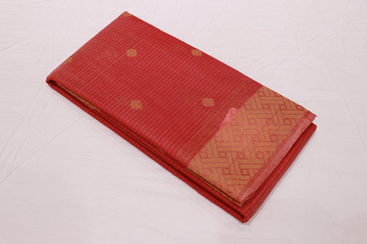 Silk  Cotton Saree  Peach  Colour - Vaishali Silks