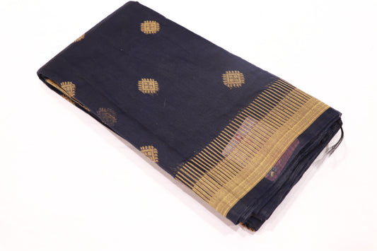 Silk Cotton Saree Blue Colour