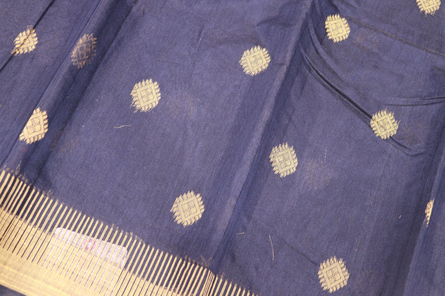 Silk Cotton Saree Blue Colour