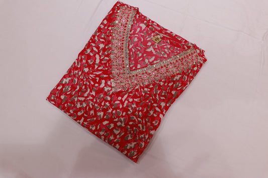 Cotton Pink Colour Kurthi Set
