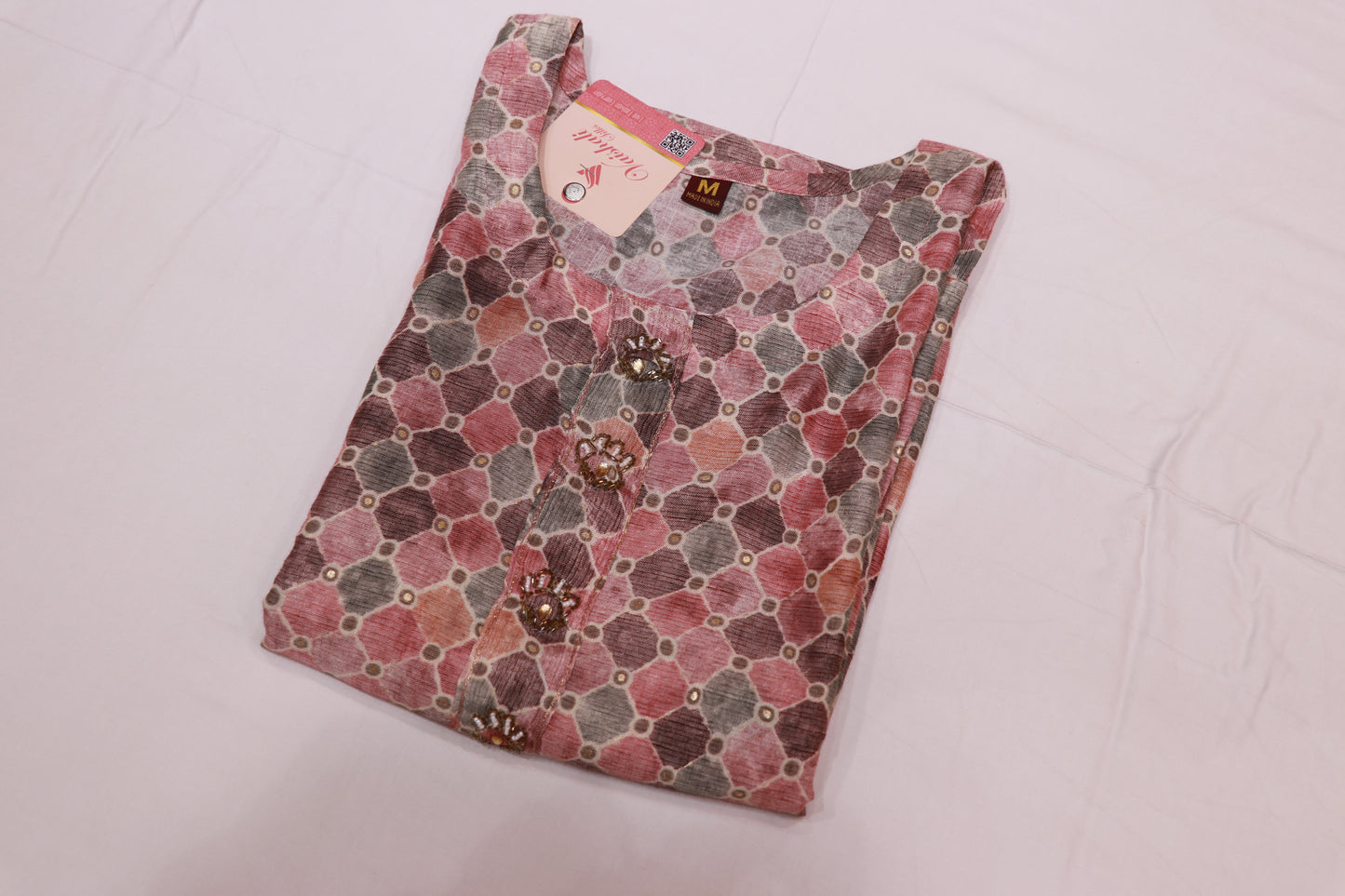 Spun onion With Gry Kurthi Set