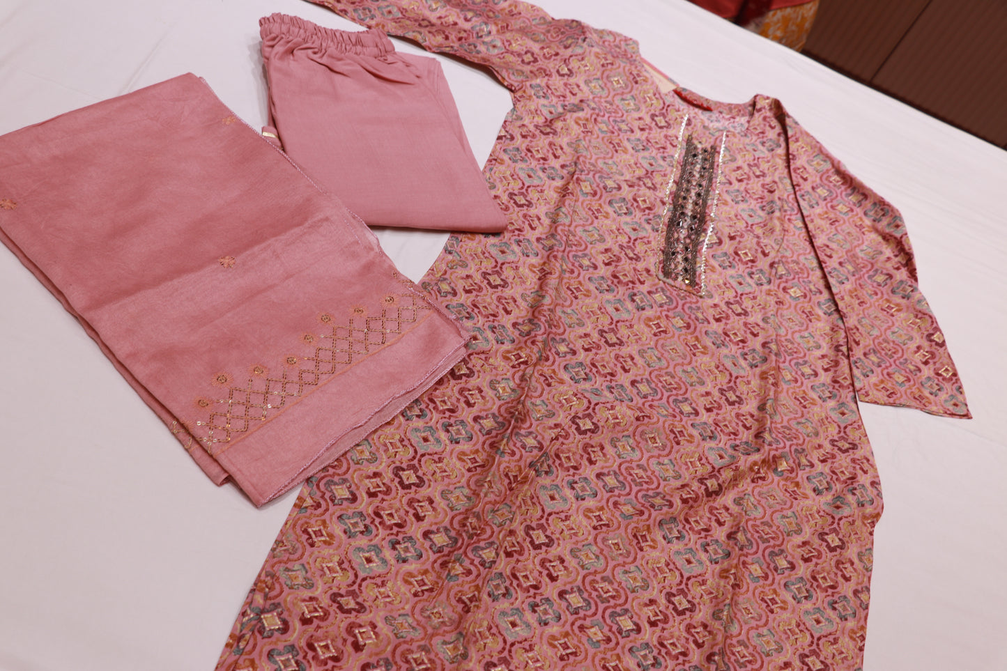 Muslin Cloth  Onion Colour Kurthi  Set - Vaishali Silks