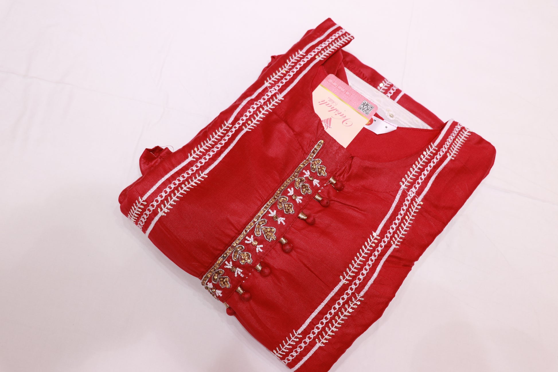 Cotton Pink Colour Kurthi  Set - Vaishali Silks