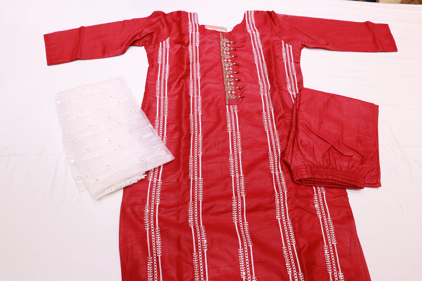 Cotton Pink Colour Kurthi  Set - Vaishali Silks