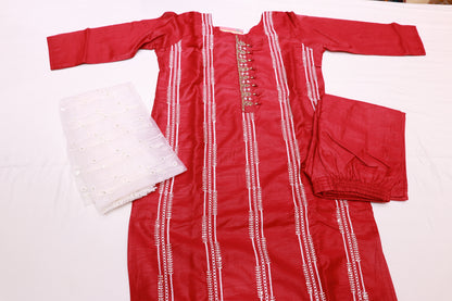 Cotton Pink Colour Kurthi  Set - Vaishali Silks