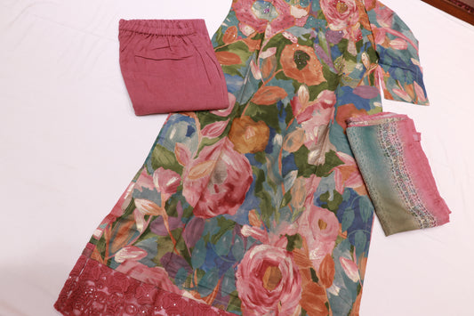 Cottton  Multi Colour  Kurthi Set - Vaishali Silks
