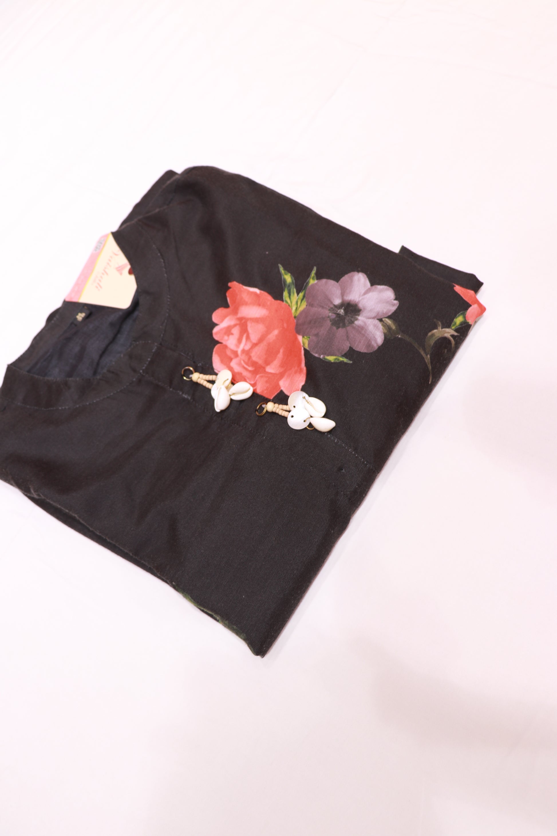 Span Black Colour Kurthi Set - Vaishali Silks