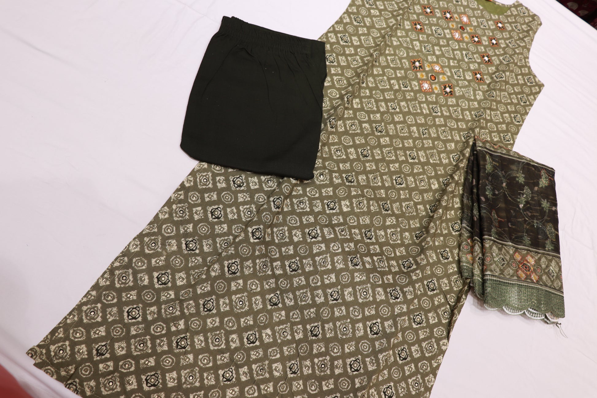 Cotton Green Colour  Kurthi  Set - Vaishali Silks