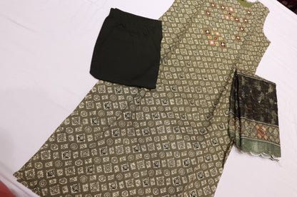 Cotton Green Colour  Kurthi  Set - Vaishali Silks