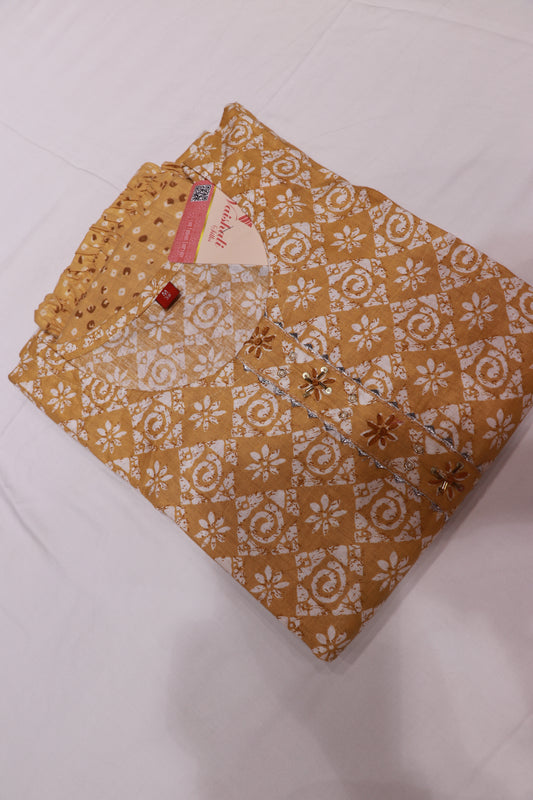 Cotton Mustad Colour Kurthi  Set