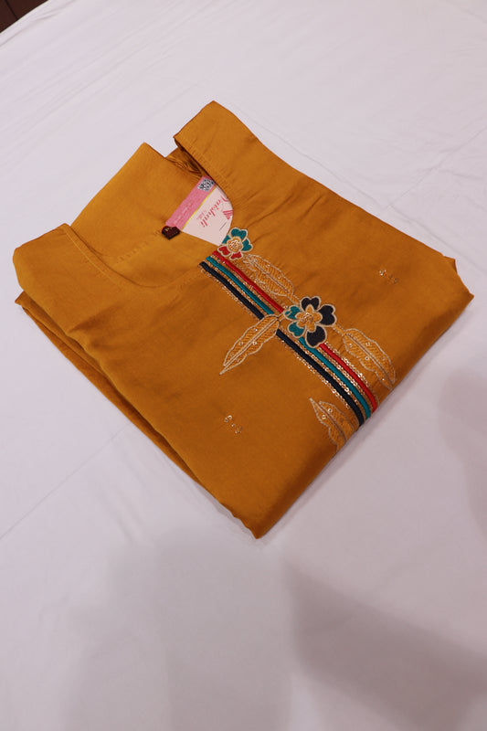 Cotton Yellow  Colour  Kurthi Set - Vaishali Silks