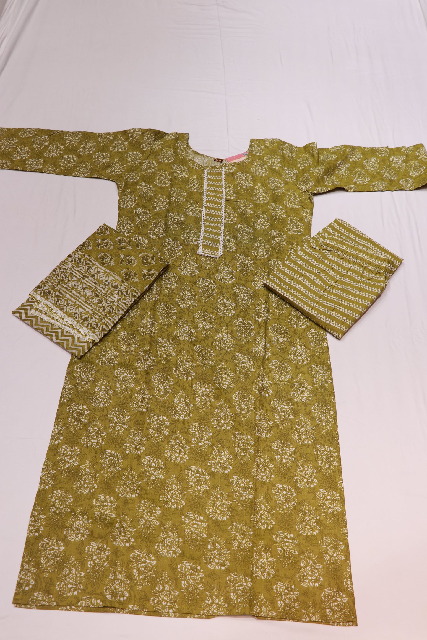 Cotton Green Colour  Kurthi Set