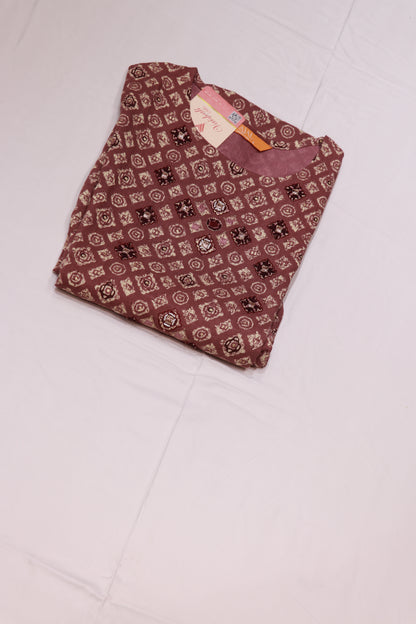 Cotton Mearun Colour  Kurthi Set - Vaishali Silks