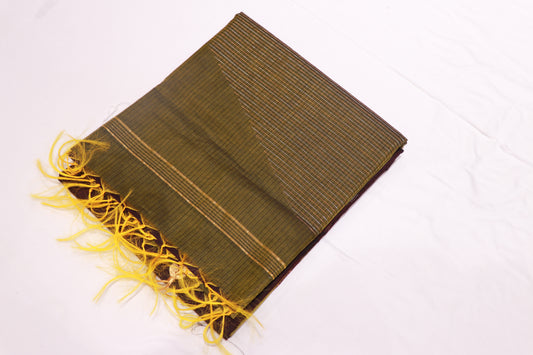 Silk  Cotton Saree Purpie  With Green  Colour - Vaishali Silks
