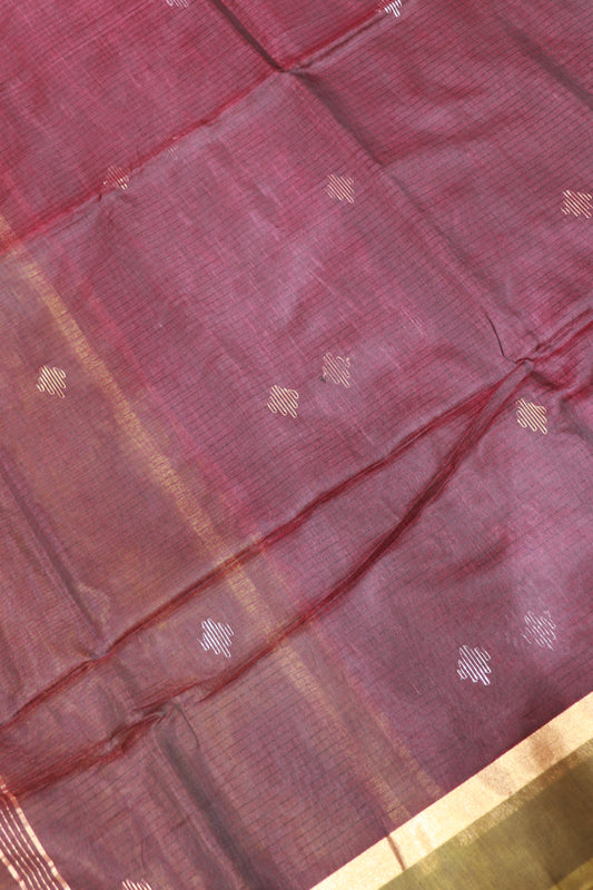 Silk  Cotton Saree Purpie  With Green  Colour - Vaishali Silks