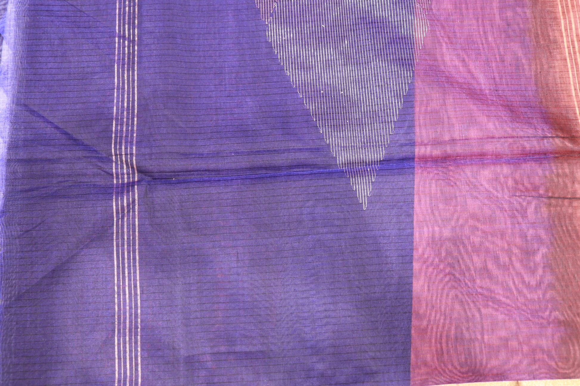 Silk Cotton Saree Onang With Violet Colour - Vaishali Silks
