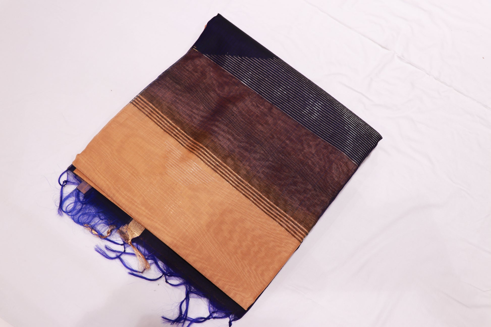 Silk Cotton  Saree Sandal  With  Voilet Colour - Vaishali Silks