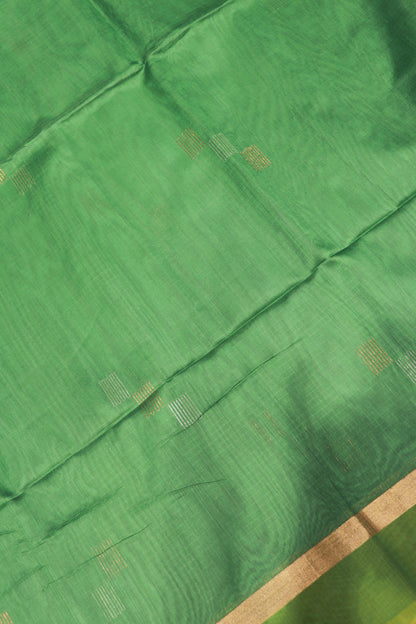 Silk Cotton Saree Green Colour - Vaishali Silks