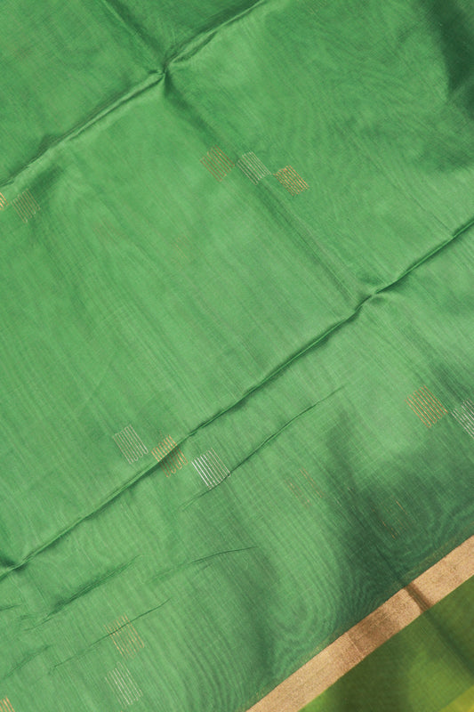 Silk Cotton Saree Green Colour - Vaishali Silks