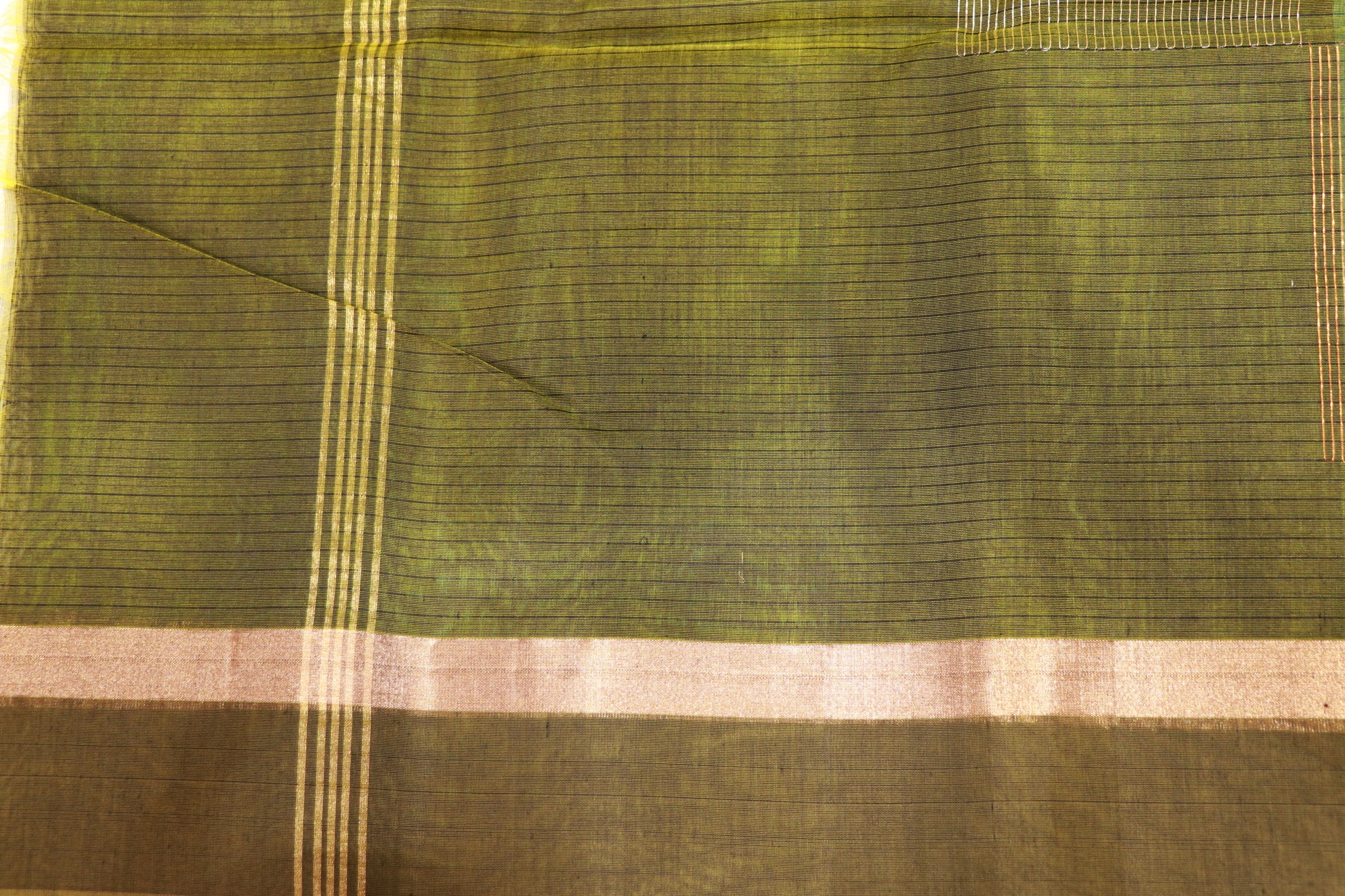 Silk Cotton Saree Green Colour - Vaishali Silks