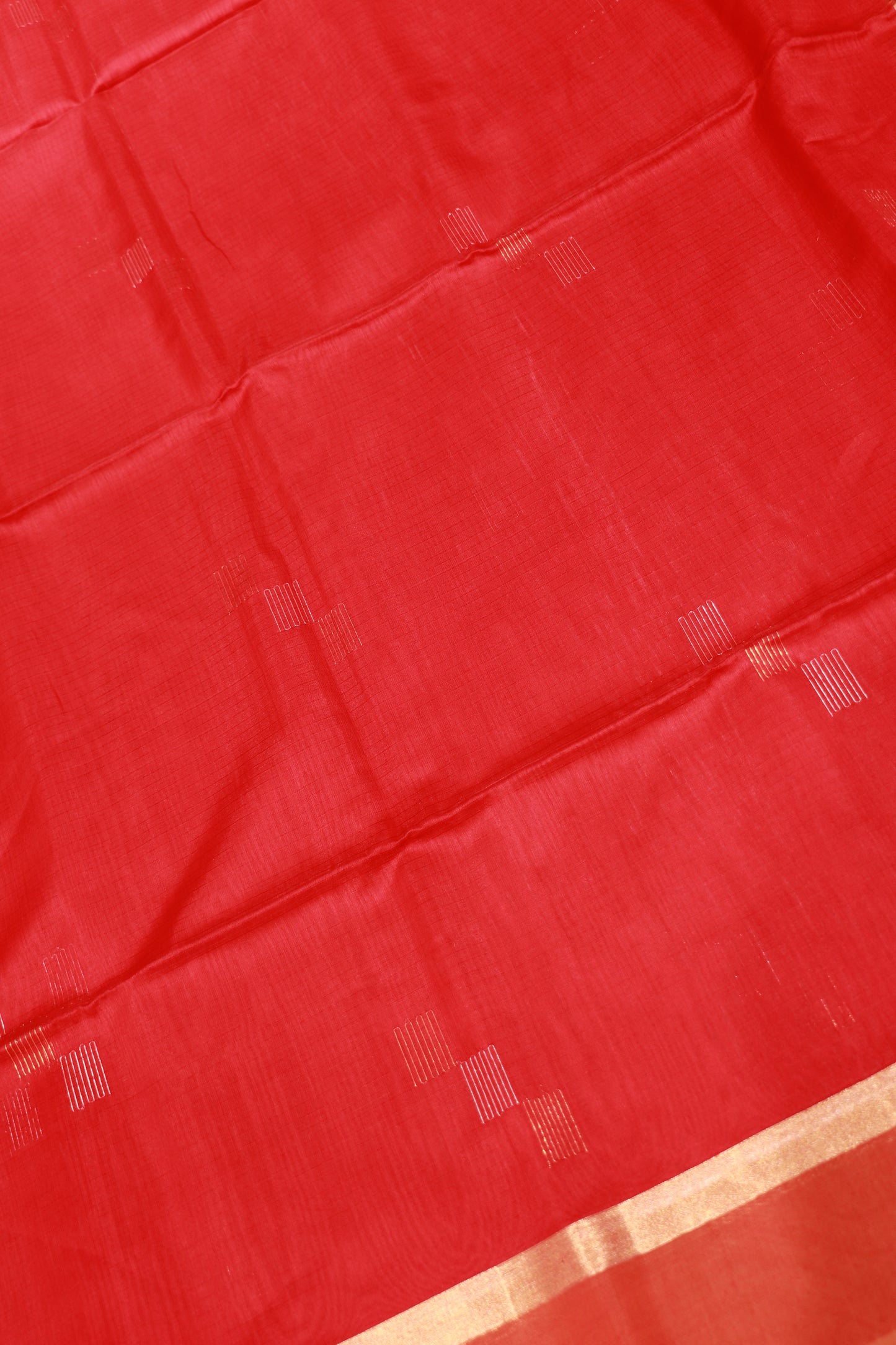 Silk  Cotton  Saree  Red With  Green Colour - Vaishali Silks