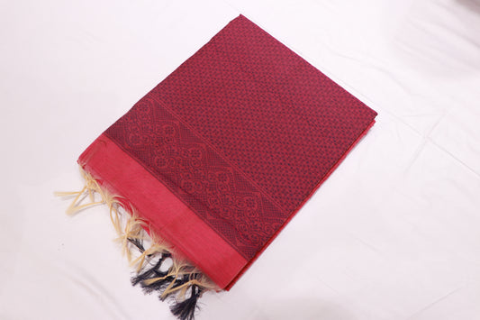 Silk Cotton  Saree Pink Colour