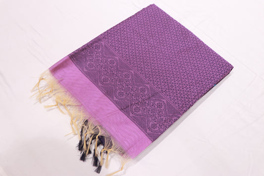 Silk Cotton  Saree Violet  Colour