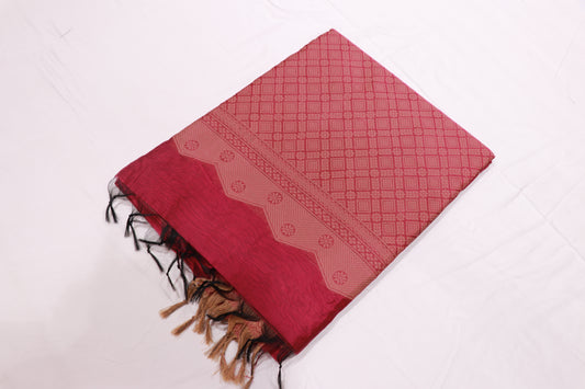 Silk Cotton Saree  Pink Colour