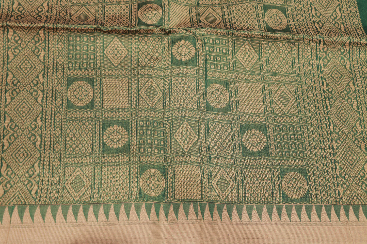 Silk Cotton Saree Green colour