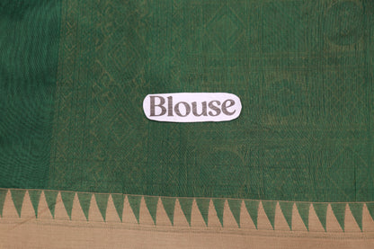 Silk Cotton Saree Green colour
