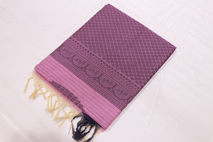 Silk Cotton Saree Baby  pink Colour
