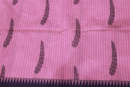 Silk Cotton Saree Baby  pink Colour