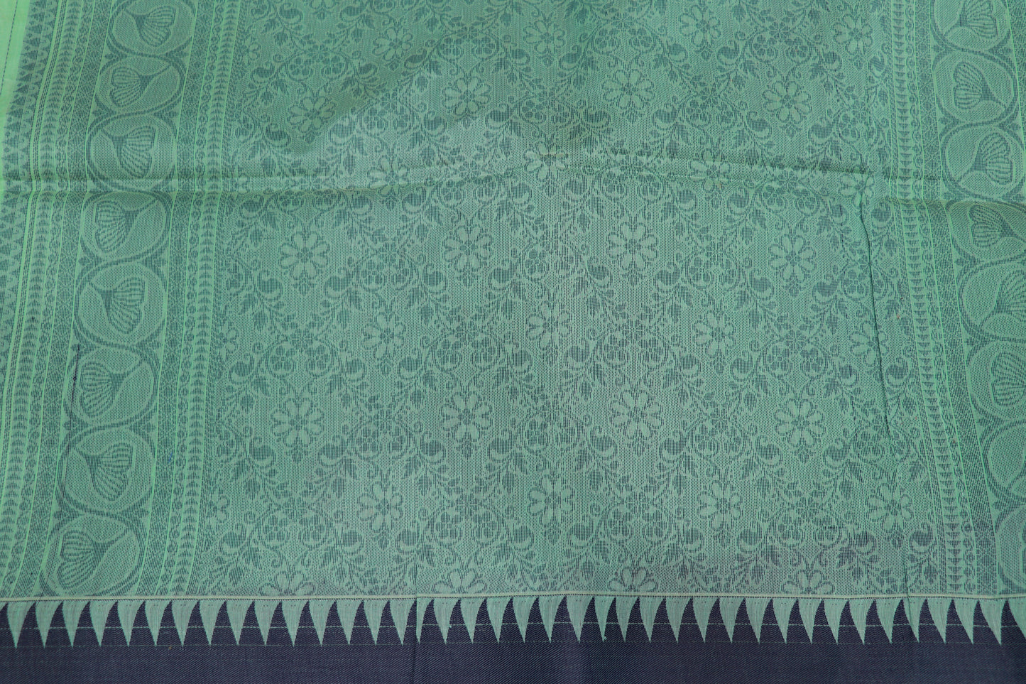 Silk  Cotton saree Green  Colour
