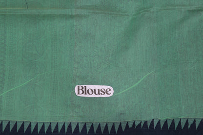 Silk  Cotton saree Green  Colour