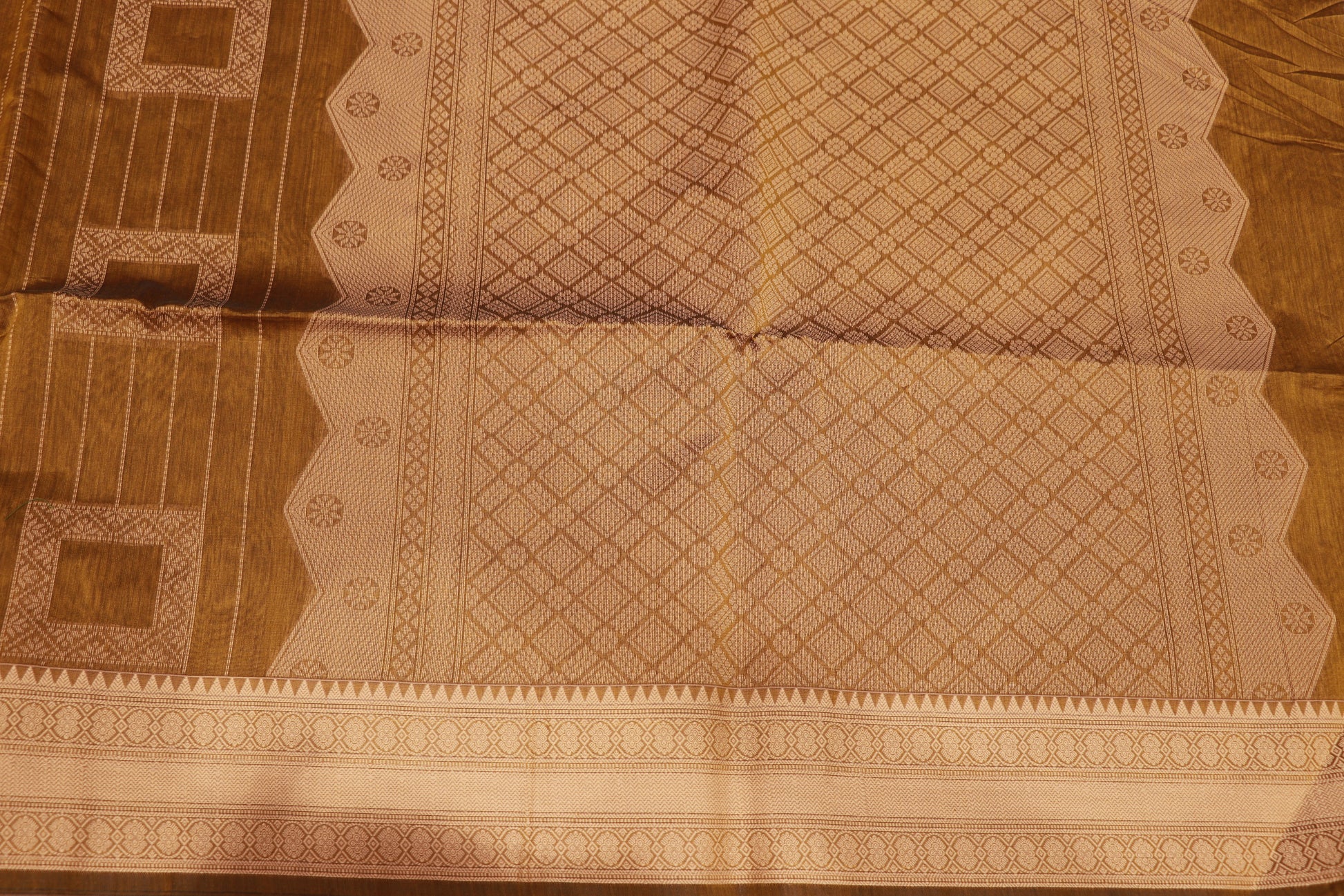 Silk Cotton Saree  Light Brown Colour - Vaishali Silks