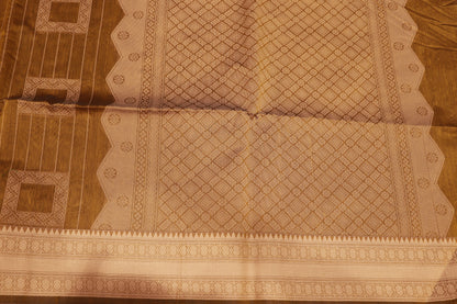 Silk Cotton Saree  Light Brown Colour - Vaishali Silks