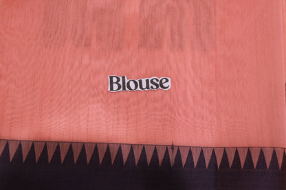 Silk Cotton Saree Light Orang  Colour