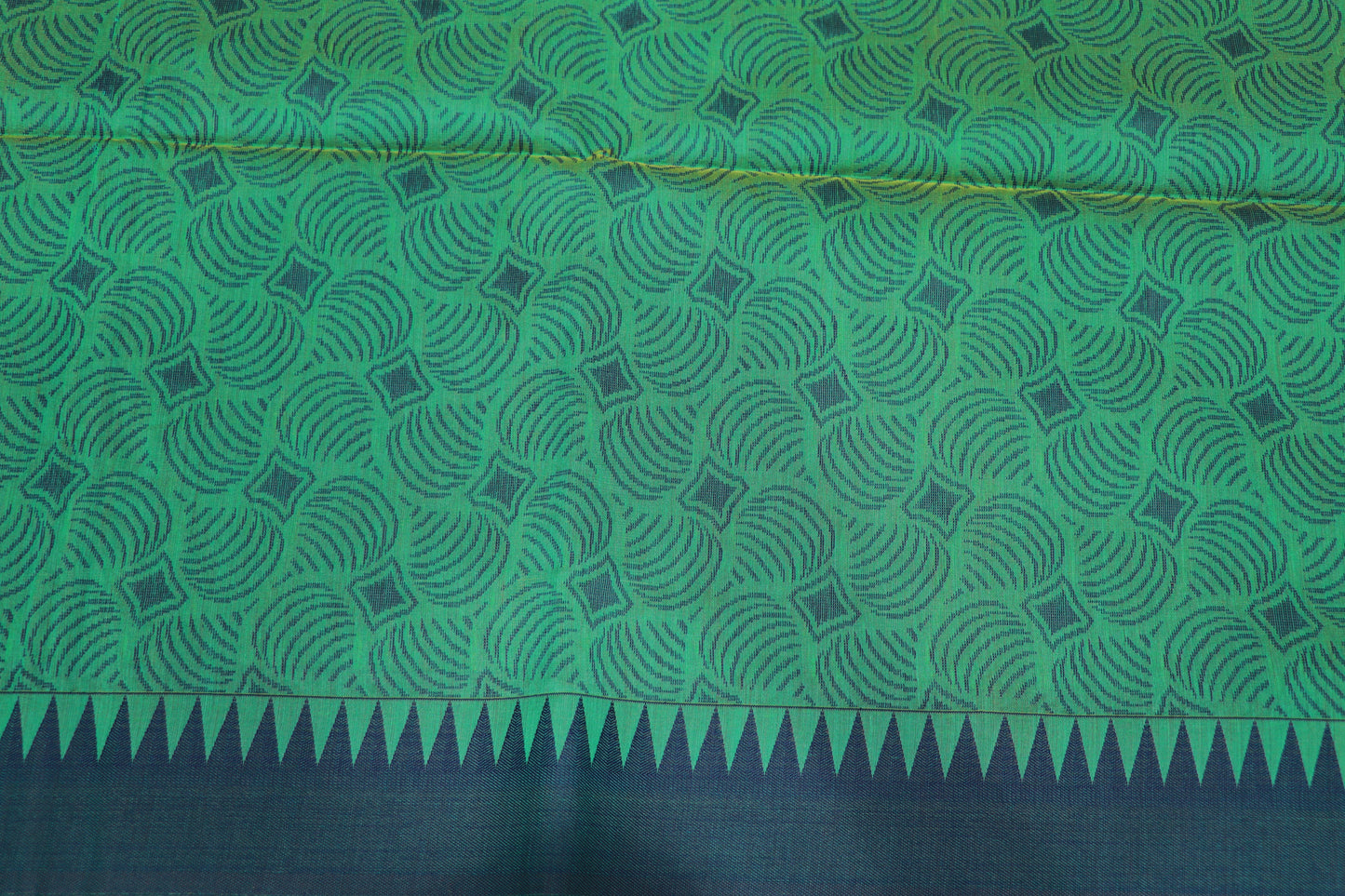 Silk Cotton Saree Green Colour