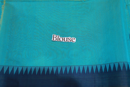Silk  Cotton Saree  Blue Colour - Vaishali Silks